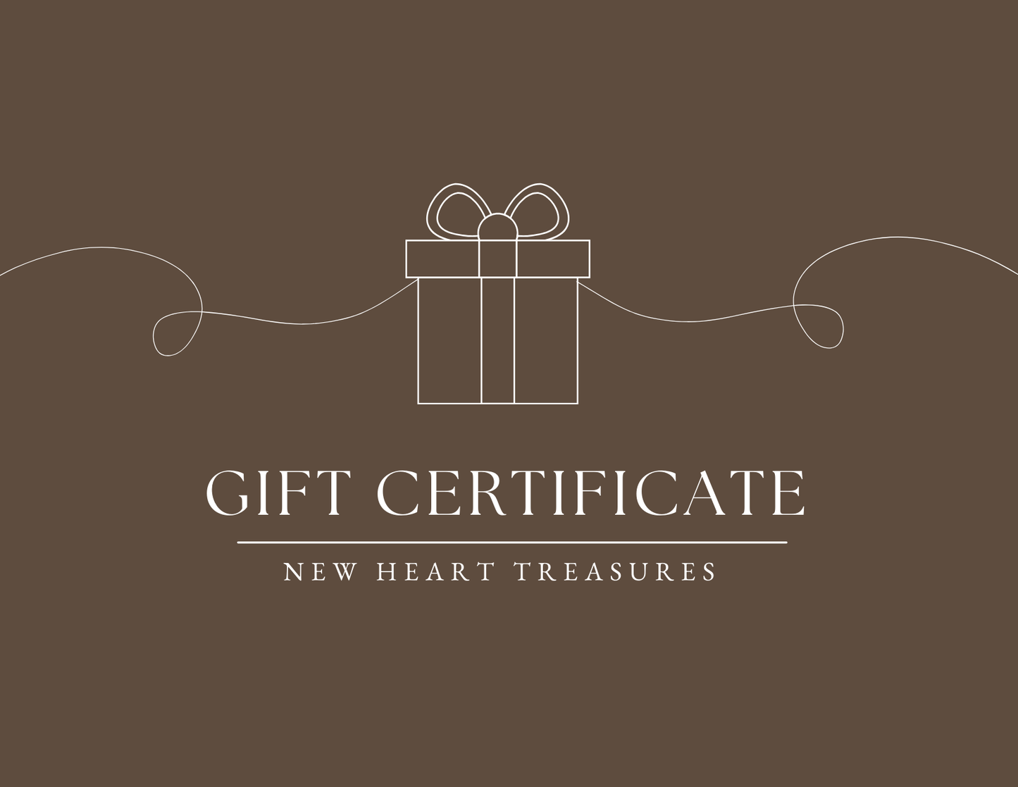 New Heart Treasures Gift Certificate