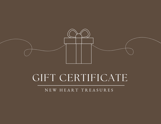 New Heart Treasures Gift Certificate