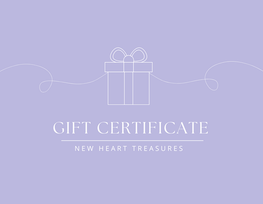 New Heart Treasures Gift Certificate