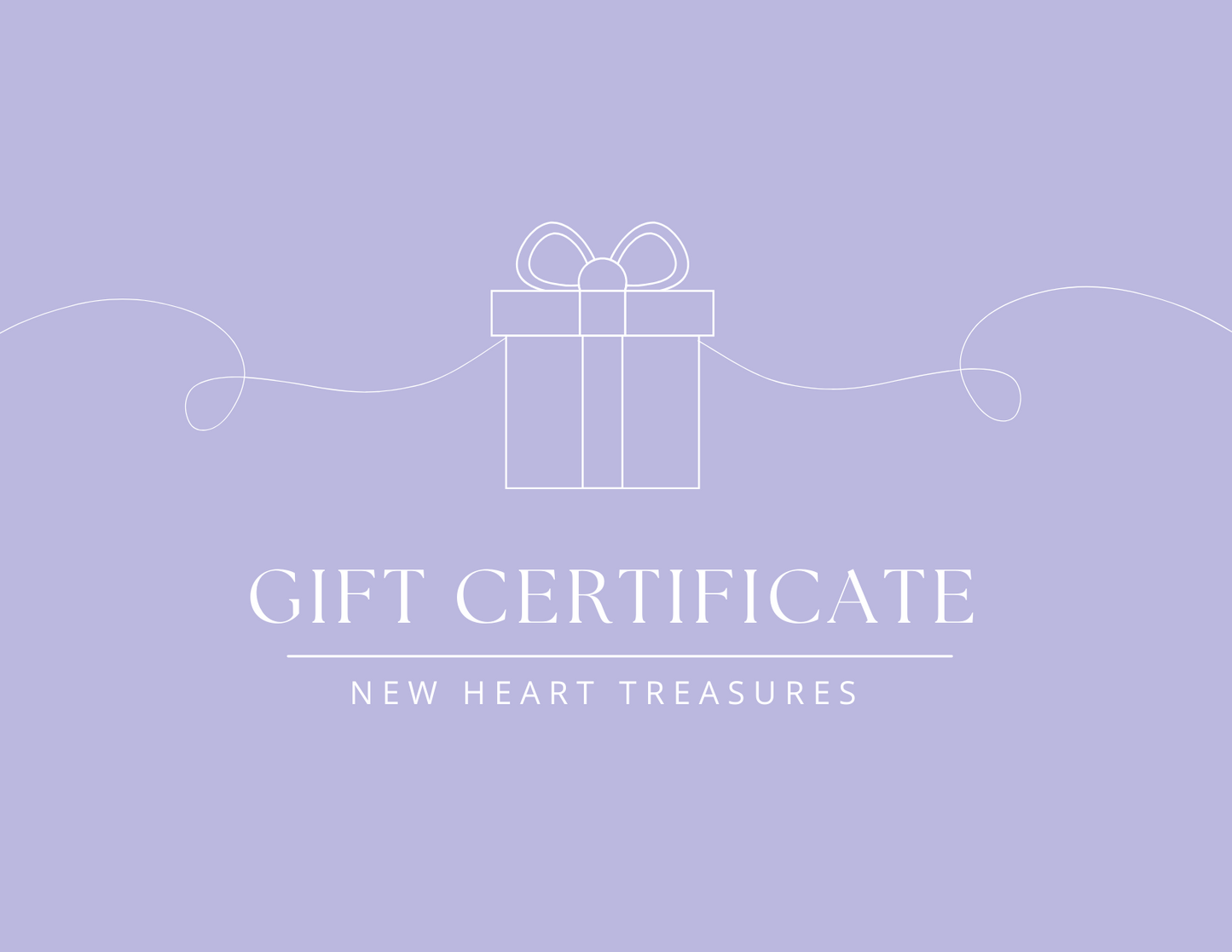 New Heart Treasures Gift Certificate